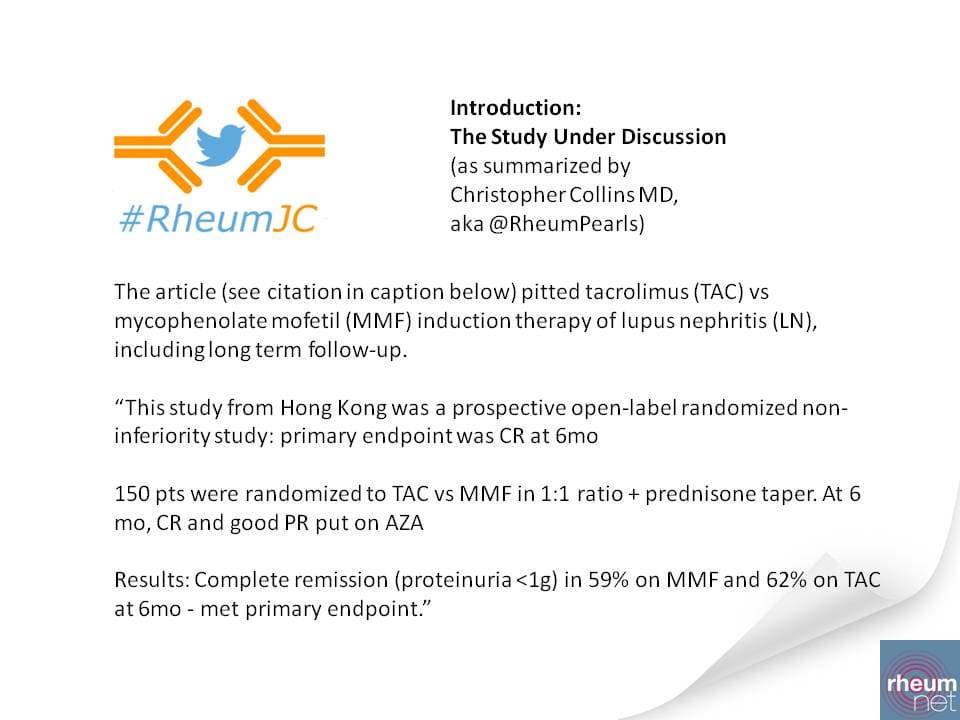 Rheumatology Journal Club Debut: The Twitter Conversation Condensed