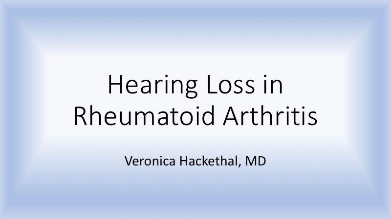 Hearing Loss in Rheumatoid Arthritis