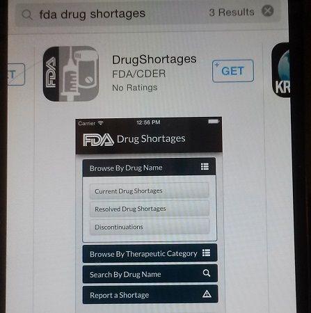 New from FDA: Drug Shortages App